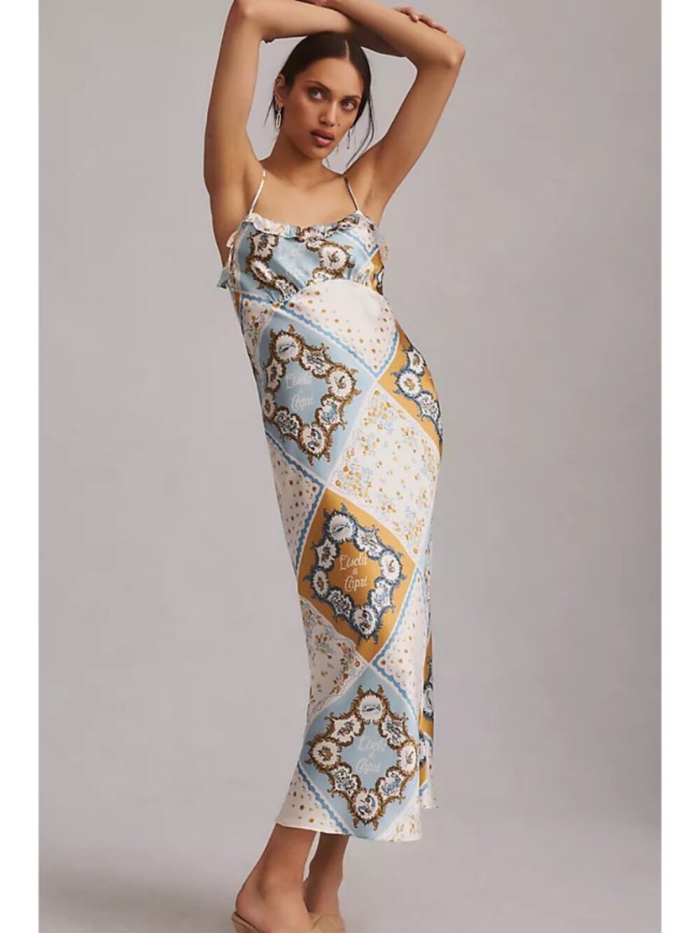 Reformation Aribella Ruffled Printed Silk-Charmeuse Maxi Dress - Picture 5 of 13